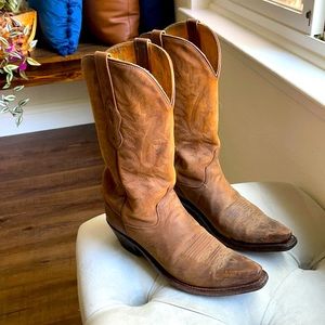 OLD WEST DISTRESSED LEATHER COWGIRL BOOTS - SNIP TOE